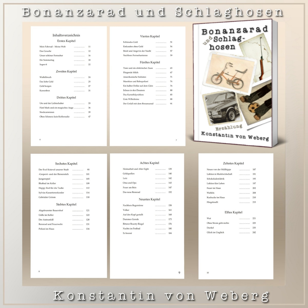 Taschenbuch ‚Bonanzarad und Schlaghosen‘ über 250 spannende, lustige und traurige Seiten für unschlagbare 9,95€!
